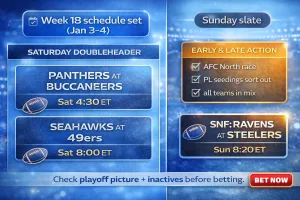 NFL Week 18 betting 2025 — schedule, playoff stakes, props and live scripts