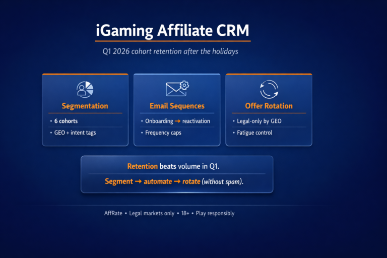 iGaming affiliate CRM — Q1 2026 cohort retention after the holidays