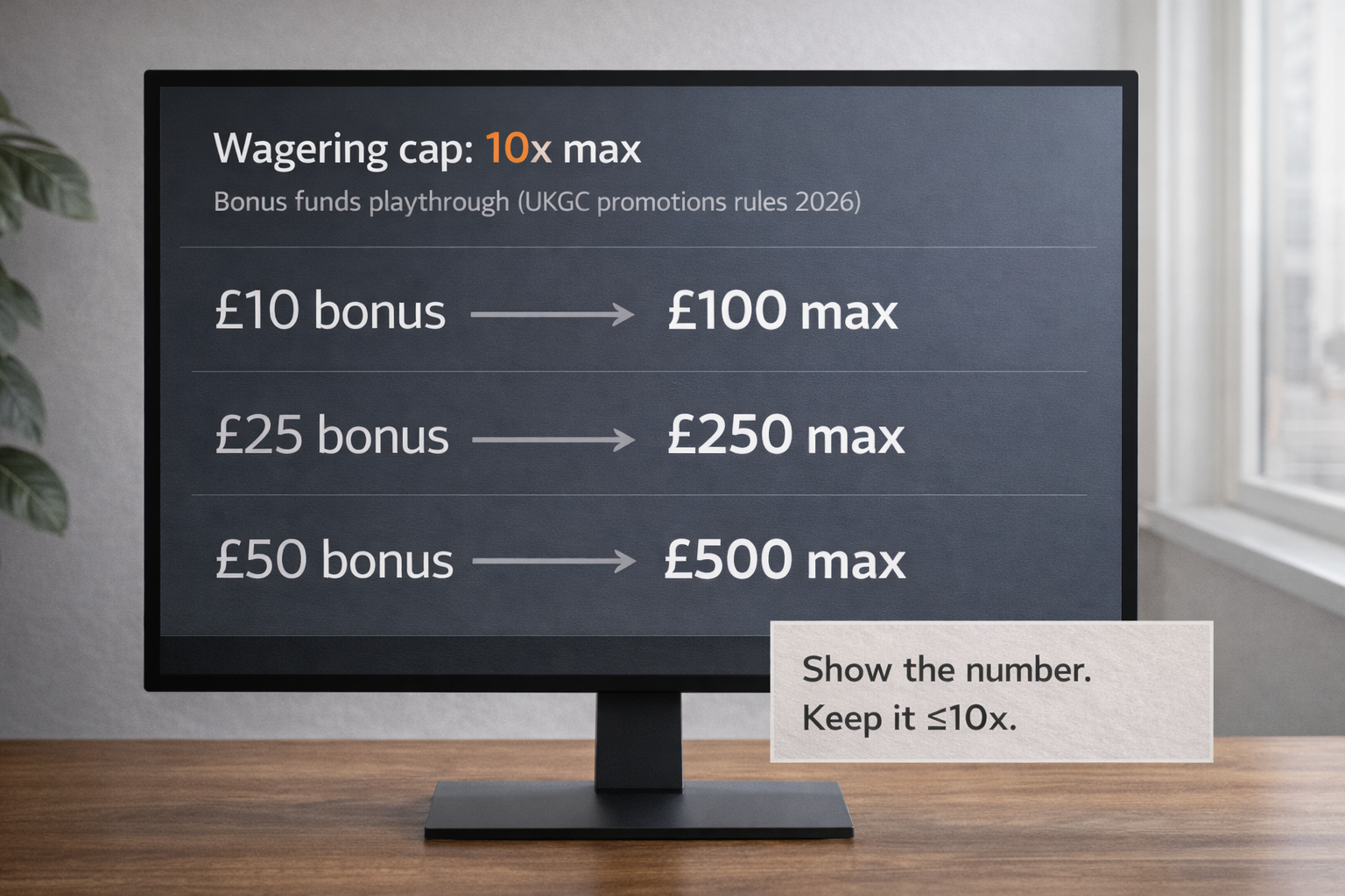UKGC promotions rules 2026 10x wagering cap chart for bonus funds