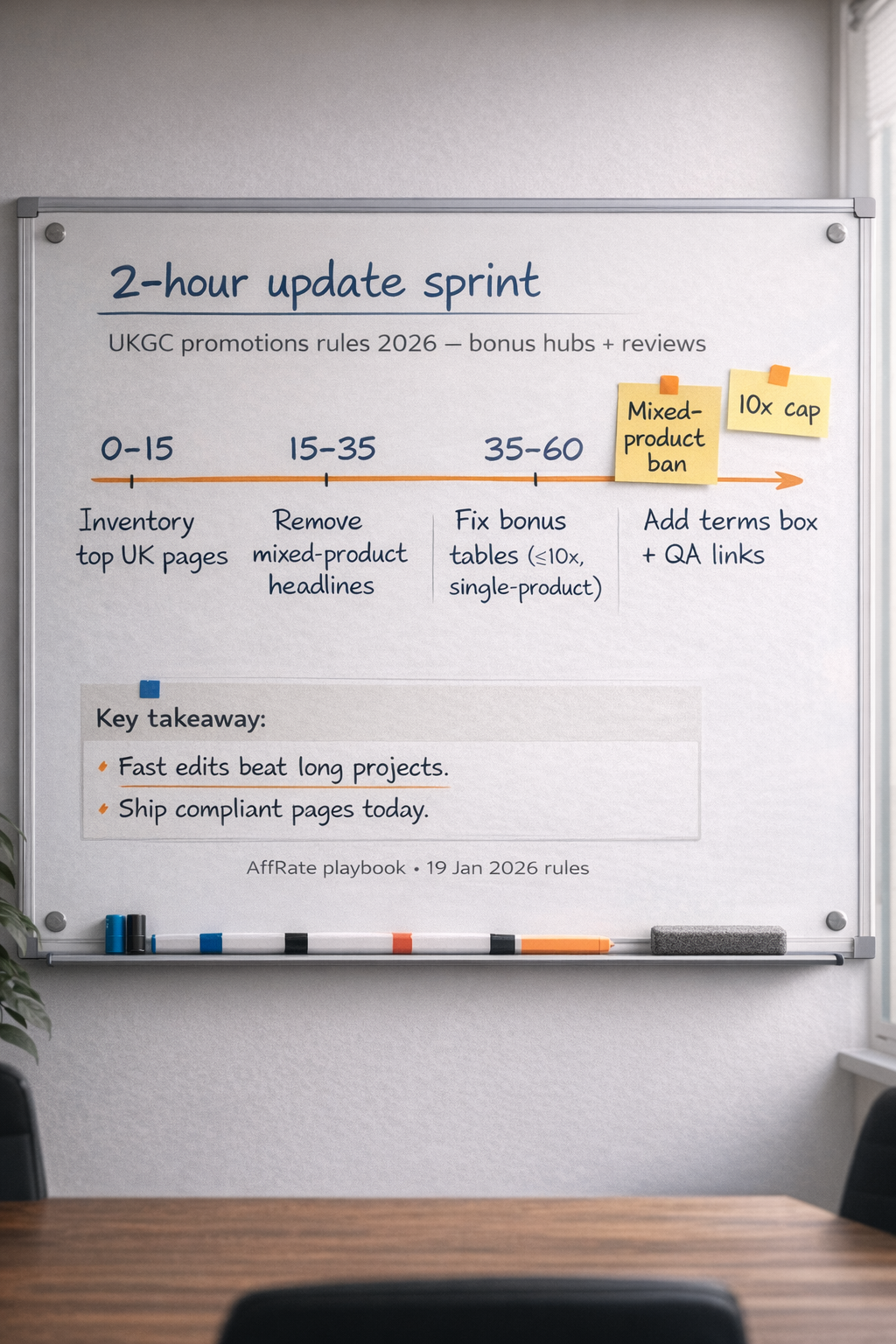 UKGC promotions rules 2026 playbook: 2-hour update sprint for review pages and bonus hubs