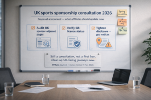 UK sports sponsorship consultation 2026 — unlicensed gambling sponsorship ban and affiliate checklist