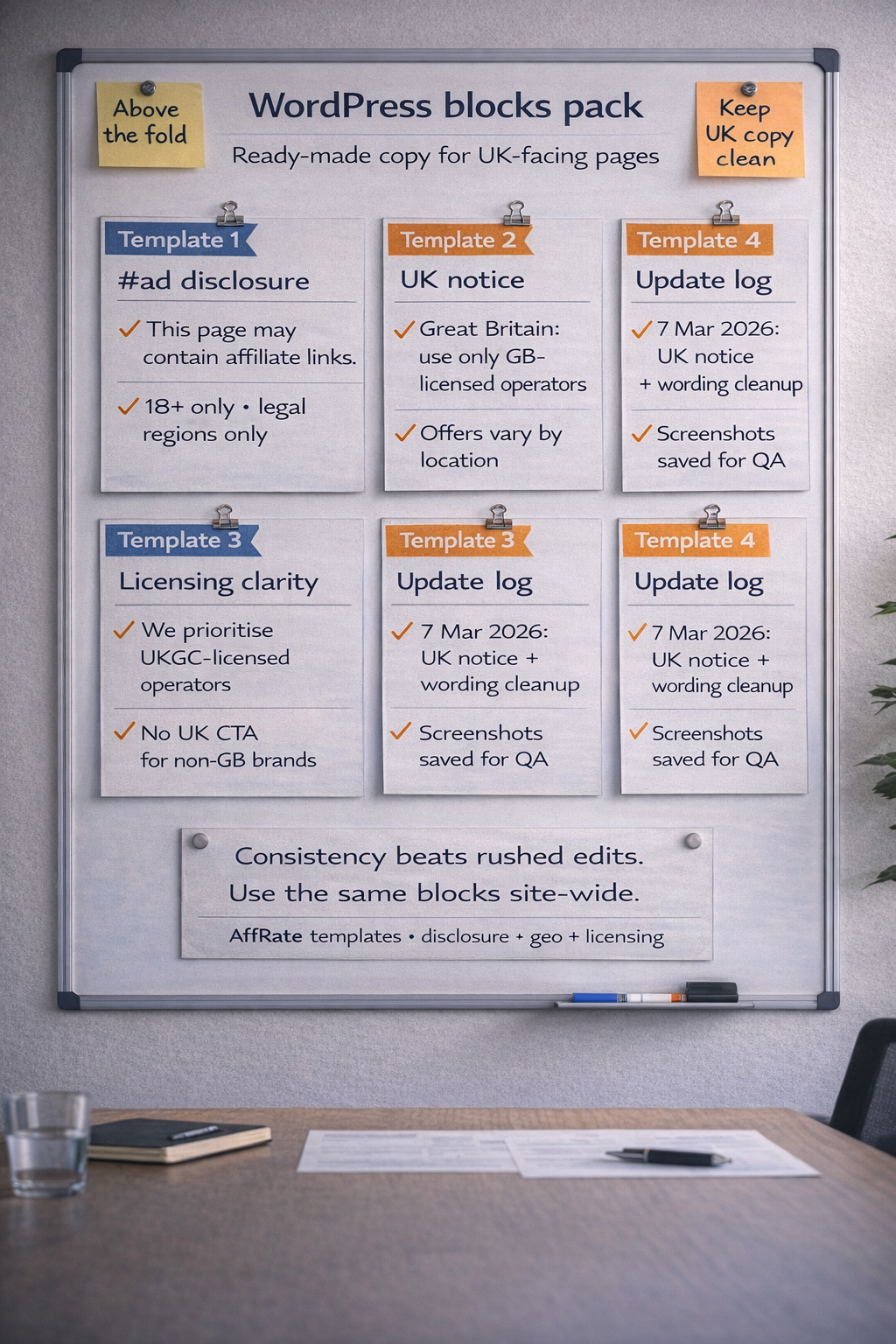 UK sports sponsorship consultation 2026 WordPress blocks: disclosure, UK notice, licensing clarity, and neutral sponsor-news copy