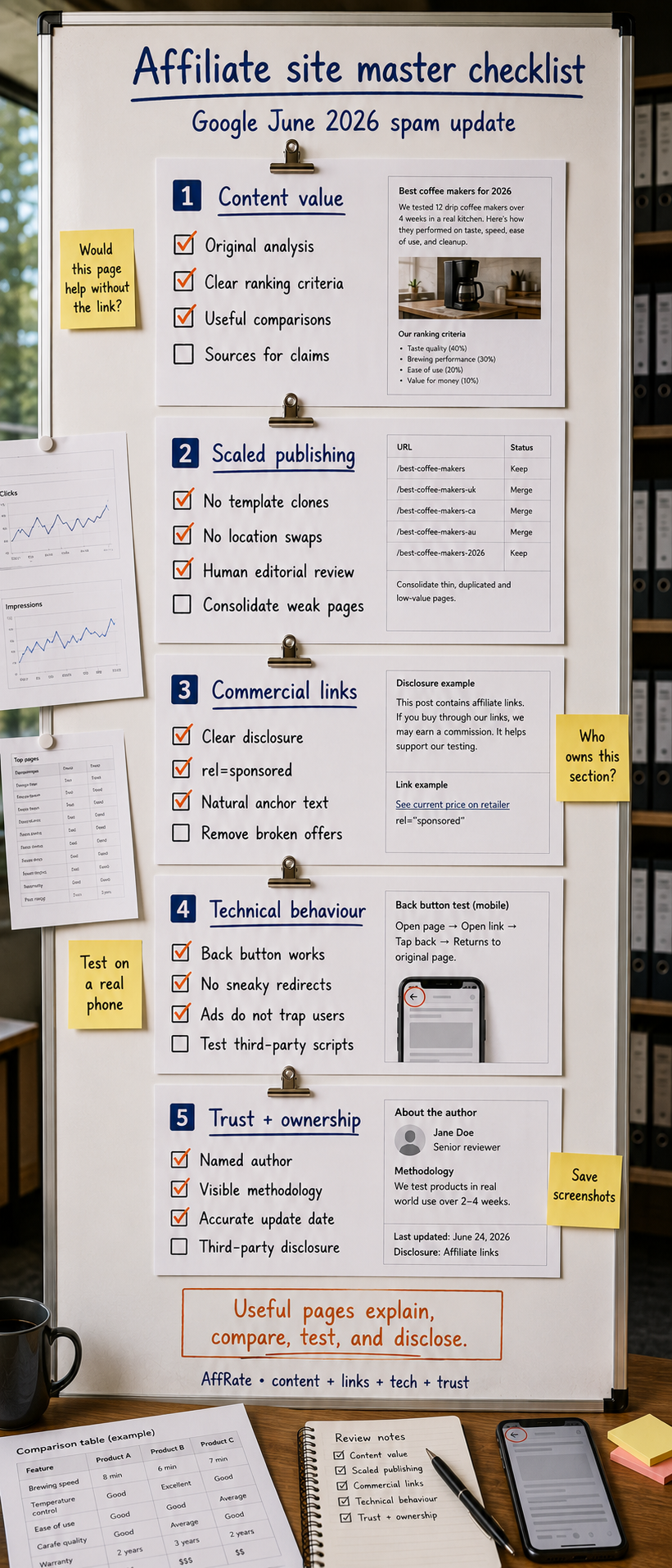 Google June 2026 spam update master checklist for affiliate sites